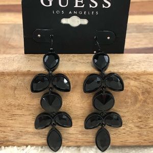 ❓🖤 ❓Guess Black Crystal Chandelier Earrings
